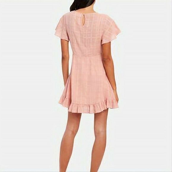 AUGUSTE THE LABEL Pia Cotton Mini Dress - 6, 16 - Pink Women's Flutter Sleeve - Picture 2 of 7